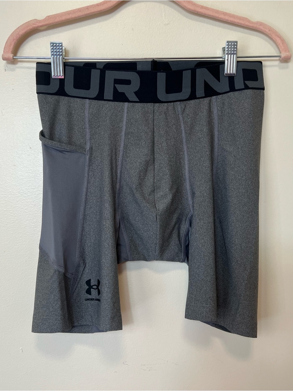 Under Armour Men’s Gray Boxer Briefs with Side Pocket